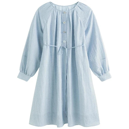 Blue empire waist A-line dress for women