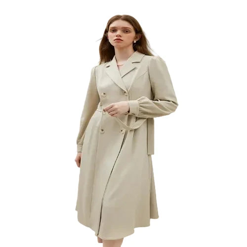 Elegant khaki office dress for women