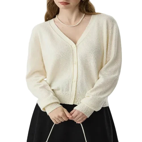 Elegant knit cardigan set for women in solid color