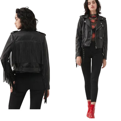 High street women's fringe outerwear