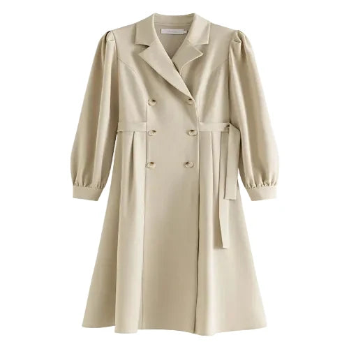 Khaki mid-calf dress for professional outfits