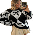 Loose fit long sleeve women's knit top