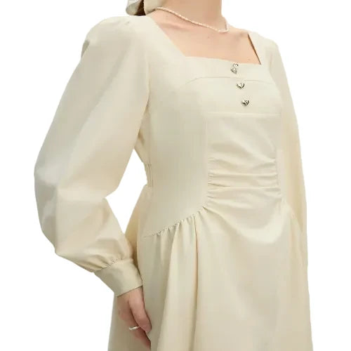 Loose fit women's square neck dress