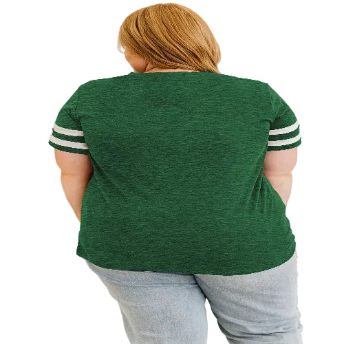 Person wearing a green sports jersey 