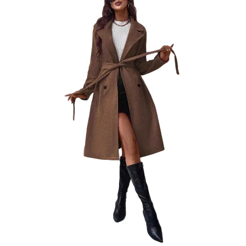 Slim fit women's mid-length coat