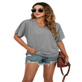 Women's V-neck side ruched T-shirt