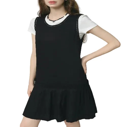 Women's above-knee linen casual dress