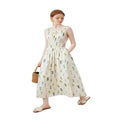Women's casual sleeveless cotton midi dress