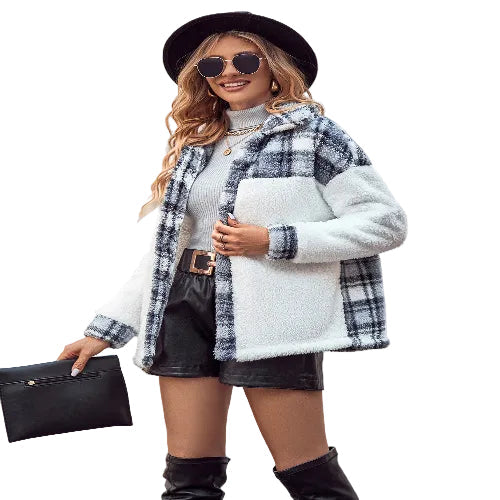 Women's cozy plaid jacket for everyday wear