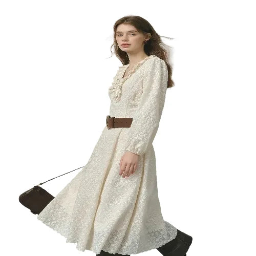 Women's floral embroidered lace dress