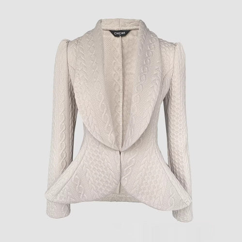Women's long sleeve jacquard coat
