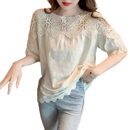 Women's loose fit polyester blend top