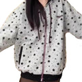 Women's polyester star print cardigan