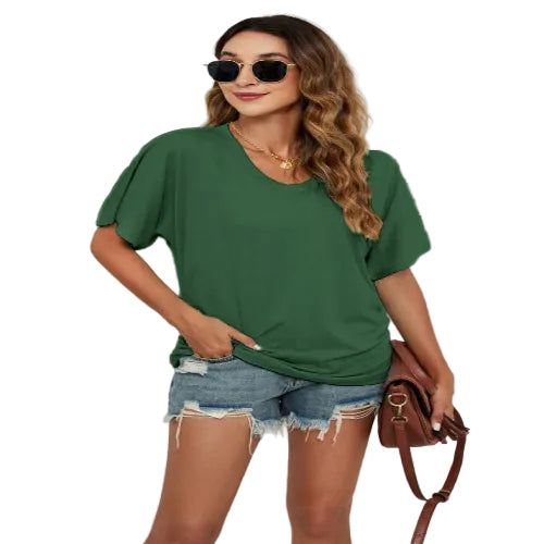 Women's rayon spandex ruched T-shirt