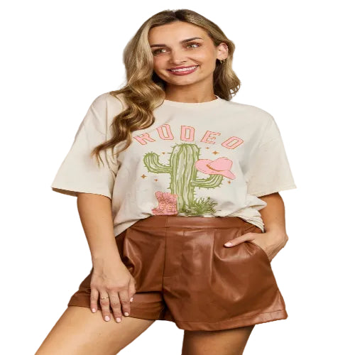 Women's rodeo cowgirl graphic T-shirt