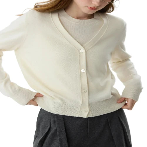 Women's two piece knit cardigan sweater set